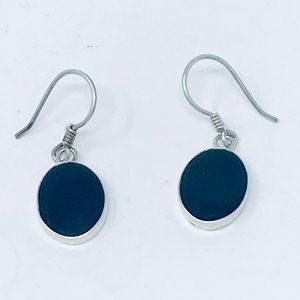 Onyx sterling silver 925 stamped earrings
